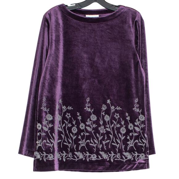 Graver Vintage Top Velvet Whimsigoth Cottage Goth Romantic Floral Purple Small - Picture 1 of 8